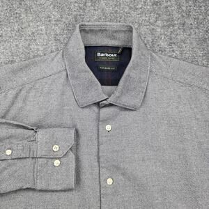 Barbour Shirt Mens Medium Gray Tailored Fit Sween Long Sleeve Button Up Casual